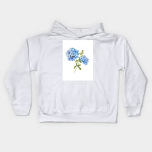 Watercolor botanical vintage Floral minimalist print- hydrangea Kids Hoodie